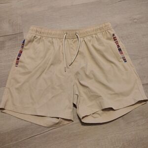 Wowie Mens Shorts Tan Drawstring large Southwestern aztec 5in Inseam